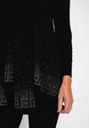 Serafina Collection Embellished Knit Sweater & Scarf Set, Black