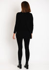 Serafina Collection Embellished Knit Sweater & Scarf Set, Black