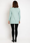 Serafina Collection Embellished Knit Sweater & Scarf Set, Green