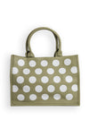 Zen Collection Polka Dot Medium Tote Bag, Sage Green