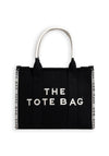 Zen Collection Embroidered Quote Tote Bag, Black