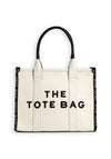 Zen Collection Embroidered Quote Tote Bag, White