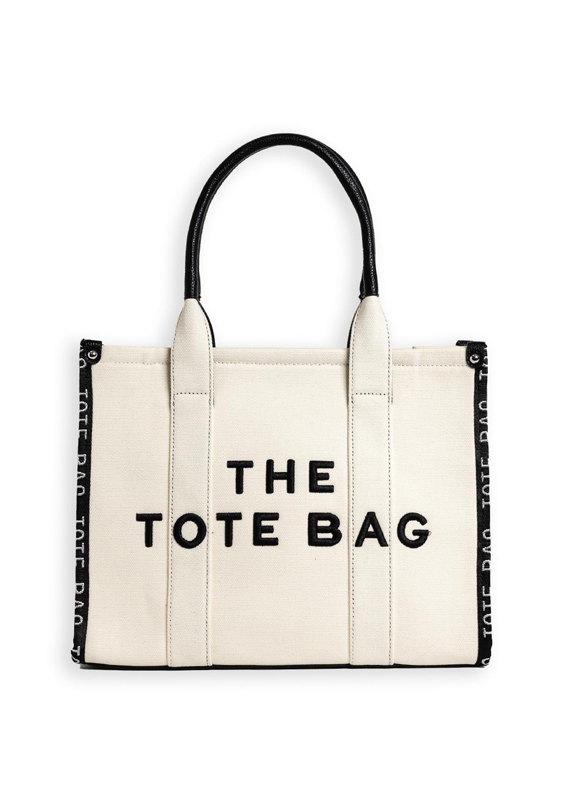 Zen Collection Embroidered Quote Tote Bag, White