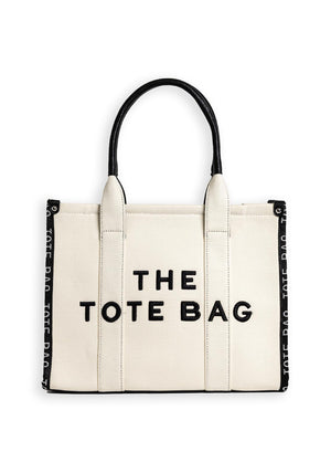 Zen Collection Embroidered Quote Tote Bag, White