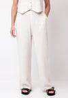 Serafina Collection Linen Mix Wide Leg Trousers, Beige