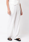 Serafina Collection Linen Mix Wide Leg Trousers, White