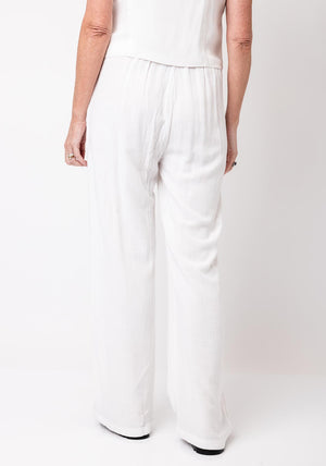 Serafina Collection Linen Mix Wide Leg Trousers, White