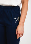 Natalia Collection Slim Leg Cropped Trousers, Navy