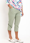 Natalia Collection Slim Leg Cropped Trousers, Sage Green