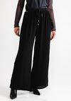Malissa J One Size Crepe Wide Leg Trousers, Black