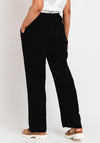 Serafina Collection One Size Linen Wide Trouser, Black