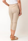 Serafina Elasticated Slim Leg Capri Trousers, Beige