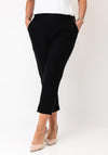 Serafina Elasticated Slim Leg Capri Trousers, Black