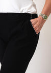 Serafina Elasticated Slim Leg Capri Trousers, Black