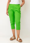 Serafina Elasticated Slim Leg Capri Trousers, Green