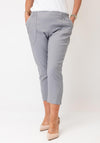 Serafina Elasticated Slim Leg Capri Trousers, Grey