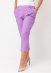 Serafina Elasticated Slim Leg Capri Trousers, Lilac