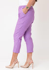 Serafina Elasticated Slim Leg Capri Trousers, Lilac