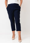 Serafina Elasticated Slim Leg Capri Trousers, Navy
