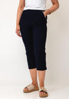 Serafina Elasticated Slim Leg Capri Trousers, Navy
