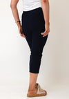 Serafina Elasticated Slim Leg Capri Trousers, Navy