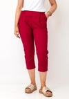 Serafina Elasticated Slim Leg Capri Trousers, Red