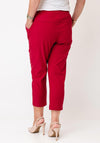 Serafina Elasticated Slim Leg Capri Trousers, Red
