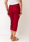 Serafina Elasticated Slim Leg Capri Trousers, Red