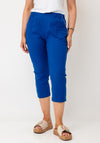 Serafina Elasticated Slim Leg Capri Trousers, Blue