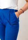 Serafina Elasticated Slim Leg Capri Trousers, Blue