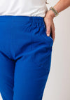 Serafina Elasticated Slim Leg Capri Trousers, Blue