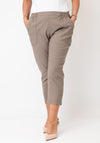 Serafina Elasticated Slim Leg Capri Trousers, Taupe