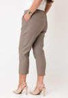 Serafina Elasticated Slim Leg Capri Trousers, Taupe