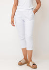 Serafina Elasticated Slim Leg Capri Trousers, White