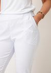 Serafina Elasticated Slim Leg Capri Trousers, White