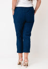 Serafina Button and Stitch Detail Cropped Jeans, Blue