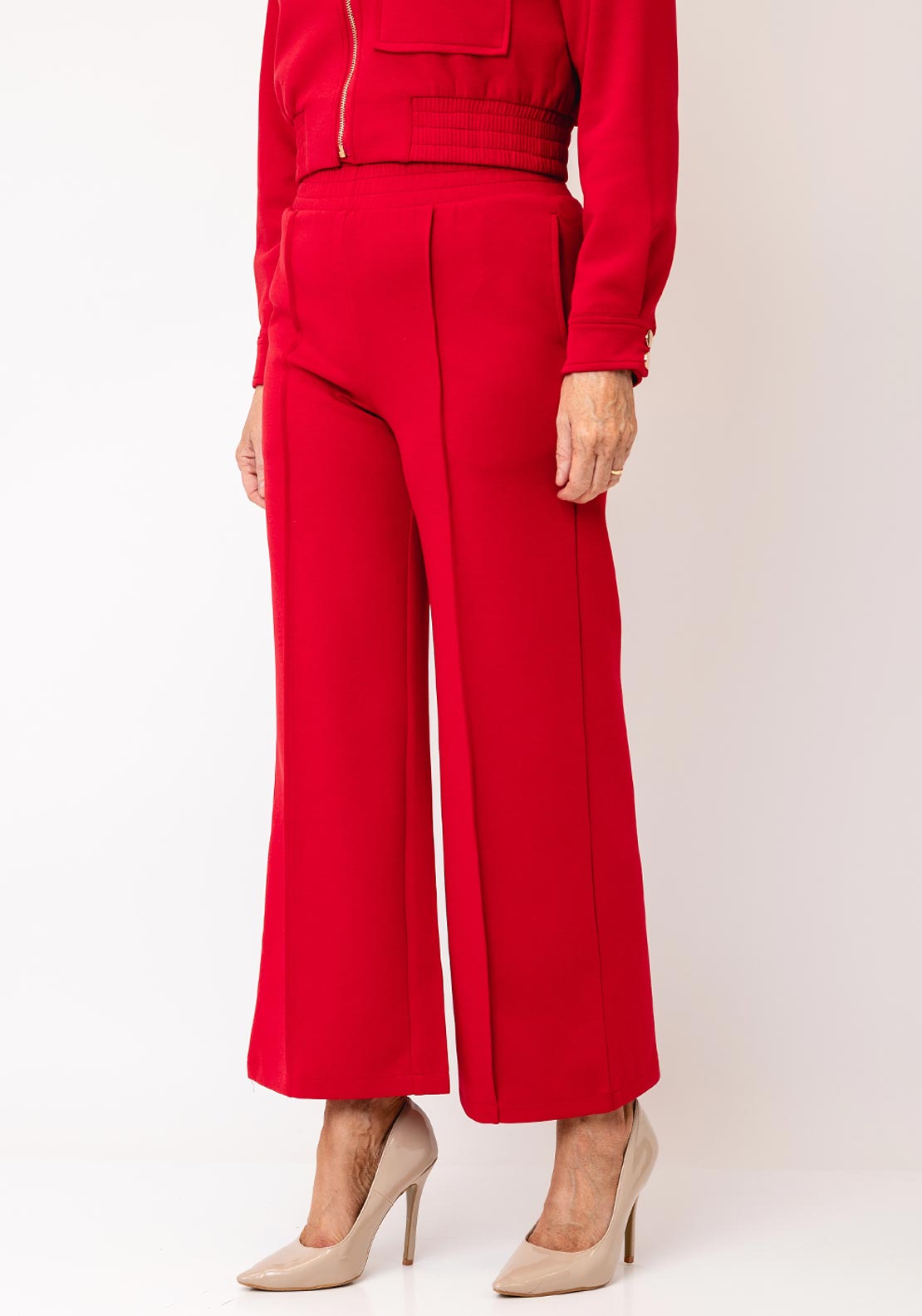 Serafina Collection Wide Leg Trousers, Red