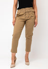 Serafina Collection Slim Leg Belted Trousers, Tan