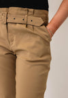 Serafina Collection Slim Leg Belted Trousers, Tan