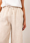 Serafina Collection One Size Linen Trousers, Beige