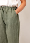 Serafina Collection One Size Linen Trousers, Khaki