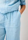 Serafina Collection One Size Linen Trousers, Light Blue