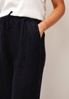 Serafina Collection One Size Linen Trousers, Navy