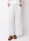 Serafina Collection One Size Pinstripe Linen Trousers, White