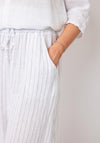 Serafina Collection One Size Pinstripe Linen Trousers, White