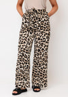 Serafina Collection Leopard Elasticated Trousers, Beige