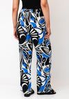 Serafina Collection Leaf Print Elasticated Trousers, Blue