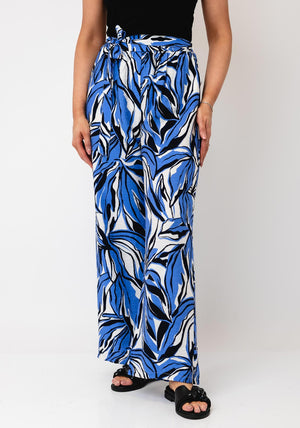 Serafina Collection Printed Elasticated Trousers, Blue