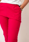 Serafina Elasticated Slim Leg Pocket Detail Capri Trousers, Pink