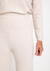 Serafina Collection Casual Wide Leg Knit Trousers, Apricot